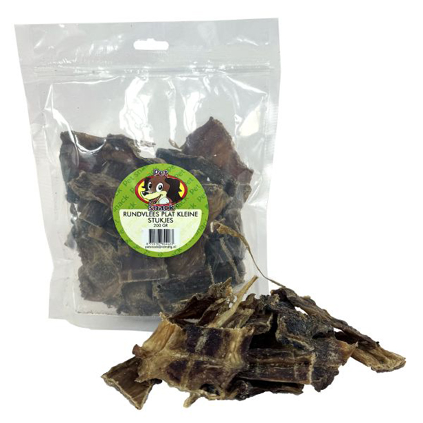 Petsnack Rundvlees Plat Kleine Stukjes 