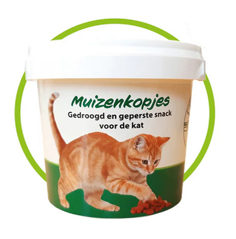 Gedroogde & geperste vissnack voor Katten – muizenkopjes